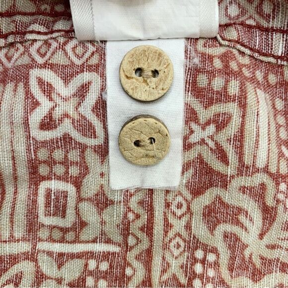 Eddie Bauer Linen Blend Men’s Size Large Hawaiian Button Down Shirt - Picture 11 of 12